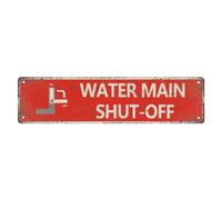 Main Water Shut-Off Vintage Signs Retro Street Signs Aluminum Sign for Kitchen Home Garden Wall Bar Cafe Decor 4x16 Inche 8 * 3