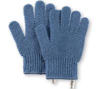 MainBasics Exfoliating Bath Gloves for Shower Heavy Textured Nylon Fiber Body Exfoliating Gloves - Hanging Loop Stretchy Design Machine Washable (1 Pair, Dove Blue)