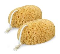 MainBasics Exfoliating Foam Bath Sponges - Large Soft-Textured Shower Loofahs - 2 Pack