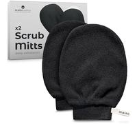 MainBasics Korean Exfoliating Mitts (2-Pack) Deep Cleansing Body Scrubbers for Dead Skin Removal, Spray Tan Prep & Keratosis Pilaris Treatment