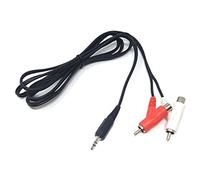 MainCore 1.5m Long 3.5mm Jack to 2 x RCA Twin Phono + STACKABLE Female Y Plugs/Stereo Audio Cable Lead Cord Extension Extender