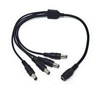 MainCore 1 Female to 4 Male DC Power Splitter Cable - 5.5mm x 2.1mm Y Adapter Lead for 12V PSU, CCTV, Security Cameras, Monitors, and Extensions