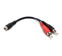 MainCore 15cm Single RCA Phono Socket to 2 x RCA Phono Plugs Splitter Combiner Joiner Converter Cable Lead Adapter