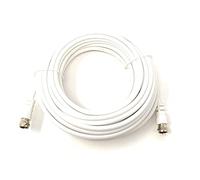 Maincore 15m Satellite, TV, Radio F Type Plug to Plug 75 ohm RG59 Coax Single Cable, Lead, Extension Cord (15m, White)