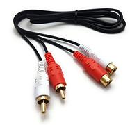 MainCore 1m long 2x RCA Male to 2x RCA Female Sockets EXTENSION Stereo Audio Cable Lead