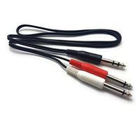 MainCore 1m Long 6.35mm Stereo Jack Plug to 2 x Twin 6.35mm Y Mono Jack Plugs Splitter Cable Lead (Available in 0.50m, 1m, 2m, 3m, 6m) (1m)