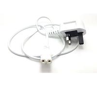MainCore 1m Long White UK 3pin Mains Figure 8 (Fig 8) IEC C7 Plug Cord Cable for TV/Projector/receiver/Camera/Charging Cord.etc (Available in 1m, 2m, 3m, 5m)