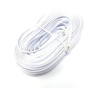 Maincore 20m Flat ADSL Broadband Modem Cable - High-Speed RJ11 to RJ11 Telephone Extension Lead for Routers, BT, SKY, TalkTalk, Plusnet & ADSL Connections (White, Available in 1m-30m)