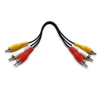 MainCore 25cm Long 3 x Phono Male To 3 x Phono Male Cable Audio Composite Video RCA Lead (Available in 0.15m, 0.25m, 0.50m, 1m, 2m, 3m, 5m, 7m, 10m, 15m, 20m, 25m) (0.25m)