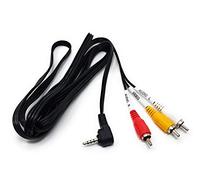 MainCore 2m Angled 3.5mm 4 Pole Jack Plug to Triple 3 x RCA Phono Lead Composite & Audio Video AV Cable Lead Converter, Camera to TV, Projector etc... (2m)