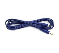 MainCore 2m Blue 3.5mm to 3.5mm Aux Stereo Cable, Flexible Braided Male to Male Audio Cable for Speakers, Car Stereo, Headphones, Phone, PC ...etc (2m)
