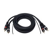 MainCore 2m long 2 x RCA to 2 x RCA with Ground/Earth/Tag Cable Lead for Turntable Vinyl Record Deck Mixer CD Player (Available in 1.5m, 2m, 3m) (2m)