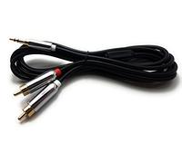 MainCore 2m Long Gold Plated 3.5mm Stereo Jack to 2 x RCA Phono Plugs Y Cable for Surround Sound, Dolby Digital, DTS, Speaker, Mobile Phone, Tablet, mp3 (2m)