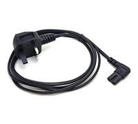 MainCore 2m Long Right Angle UK 3pin Mains Figure 8 (Fig 8) 2pin IEC C7 Plug Cord Cable/Works with TV/Projector/receiver/Camera/Charging cable.etc