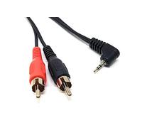 Maincore 2m Right Angle 3.5mm to 2 x RCA Phono Twin Stereo Cable Lead 90 degree Gold plated (2m)