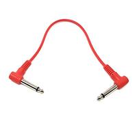 MainCore 30cm long 6.35mm to 6.35mm 1/4 Mono / 90 Degree Right Angle Jack Audio Speaker, Guitar, AMP, Synths, Keyboards Patch Cable Lead (Available in White, Yellow, Green, Blue, Red and Black) (Red)