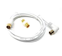 Maincore 3m long Right Angle TV/AV Aerial Antenna Coaxial Cable Lead with Coupler