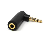 Maincore 4 Pole 3.5mm Small Jack Socket to Right Angle Plug Audio/Video Cable Adapter GOLD Connectors