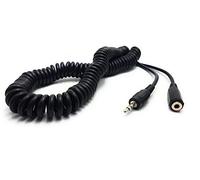 MainCore 4m Coiled 3.5mm Headphone Extension Cable - Stereo Jack Male to Female Aux Lead for Headphones, Speakers, Car Audio, PC, TV & MP3 (Black, Available in 1m-10m)