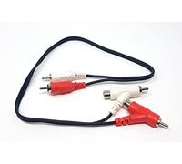 MainCore 50cm long 2 Way Stackable Twin 2x RCA to RCA Phono to Phono Audio Cable Lead Converter (Available in 0.50m, 1m, 2m, 3m) (0.50m)