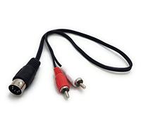 MainCore 50cm Long 5-Pin Midi to x 2 RCA Phono Male Plugs Audio Cable Lead Cord