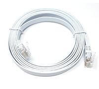 MainCore 5m Long Flat White CAT.6 / CAT6 (RJ45 to RJ45) Ethernet Gigabit Lan Network Cable Lead Cord