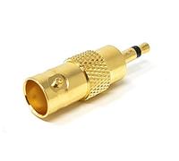 MainCore GOLD BNC Socket to 3.5mm Mono Composite Male Jack Plug Radio Antenna, CCTV, DVR Camera, AUX Adapter Converter for Cable Lead.