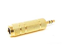 Maincore Stereo 6.35mm Socket to 3.5mm Male Jack Adapter Gold Metal / 1/8 to 1/4