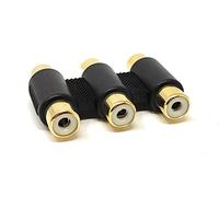 Maincore Triple 3 x RCA to 3 x RCA Phono Female to Female Coupler Cable Joiner, Extension, Gender Changer, RGB, Audio Video Adapter GOLD.