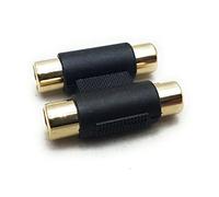 MainCore Twin 2 x RCA to 2 x RCA Phono Female to Female Coupler Cable Joiner Adapter GOLD.