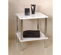 maine 2 tier occasional table in high gloss white