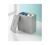 Maine Bathroom Storage Tidy Box Wooden Small Toilet Cleaning Product Furniture Unit Grey Crisp Finish Cupboard Decor Slim Floor Standing Design Cabinets With Lid
