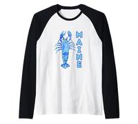 Maine Blue Lobster Ocean Coastal Charm Raglan Baseball Tee