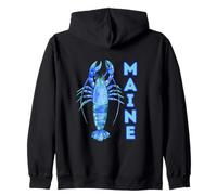 Maine Blue Lobster Ocean Coastal Charm Zip Hoodie