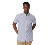 Maine Blue Seersucker Stripe Short Sleeve Shirt, S, blue
