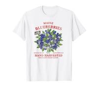 Maine Blueberries Retro Fruit Label State Fruit Distressed T-Shirt