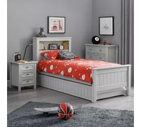 Maine Bookcase Bed - 3ft Single - Dove Grey Lacquer - Wood