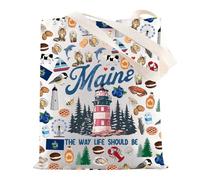 Maine Canvas Tote Bag Maine State Gifts Maine The Way Life Should Be Gifts Maine Travel Bag (Maine tg3)