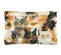 Maine Cats Famliy Yellow Black Washable Pet Mattress Soft Comfortable Anti-Slip Bottom Dog Cat Bed for Medium/Large Dogs 36" x 24"