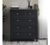 Maine Chest of Drawers - 3+2 Drawer - Black