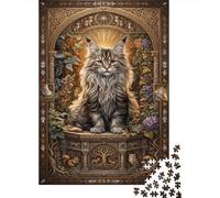 Maine Coon 1000 Piece Jigsaw Puzzle Art Nouveau Concentration Training Leisure Time Wall Decor Framed Art 52x38cm/1000pcs