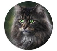 Maine Coon 1000 Piece Jigsaw Puzzles for Adults Round Puzzle 1000 Pieces Jigsaw Creative Family Game & Home Decor, for Teenagers 67.5x67.5cm