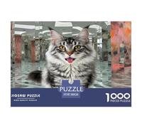 Maine Coon 1000 Pieces Animal Jigsaw Puzzles with Paper Art Home Decors for Adults And Kids Age 12 Years Up Fun Challenges 38x26cm/1000pcs
