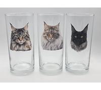 Maine Coon Cat Breed Drinking Hiball Glass. Various Designs/Colours. (1)
