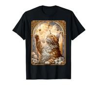 Maine Coon Cat Coquette Christian Easter Floral Roses T-Shirt