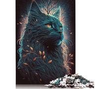 Maine Coon Cat Fairy Tale Puzzles 1000 Pieces Wooden Puzzles for Adults & Teenager Stress Relief Toys 1000pcs (75x50cm)