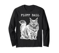 Maine Coon Cat Fluffy Majestic Vintage Stipple Long Sleeve T-Shirt
