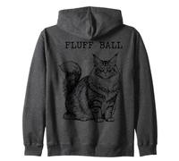 Maine Coon Cat Fluffy Majestic Vintage Stipple Zip Hoodie