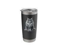 Maine Coon Cat, Gray. Artist's Rendition. Stainless Steel Insulated Tumbler