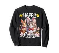 Maine Coon Cat Happy Easter Cute Maine Coon Cat Sweatshirt